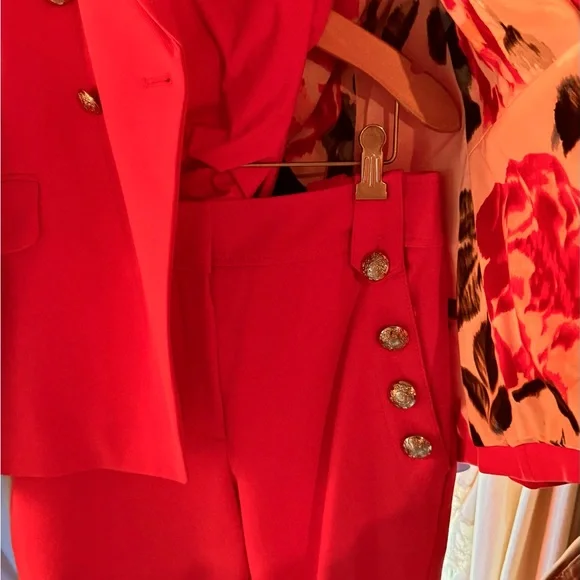 WHBM Hot pink statement suit. Studio Blazer and pants to match. - Picture 2 of 4